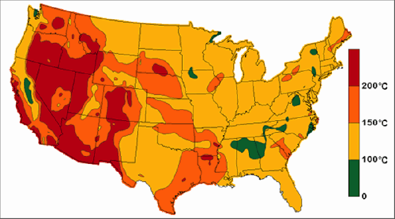 Secondo la U.S. Geological Survey, gli Stati Uniti sono il Paese con il più alto potenziale geotermico al mondo
